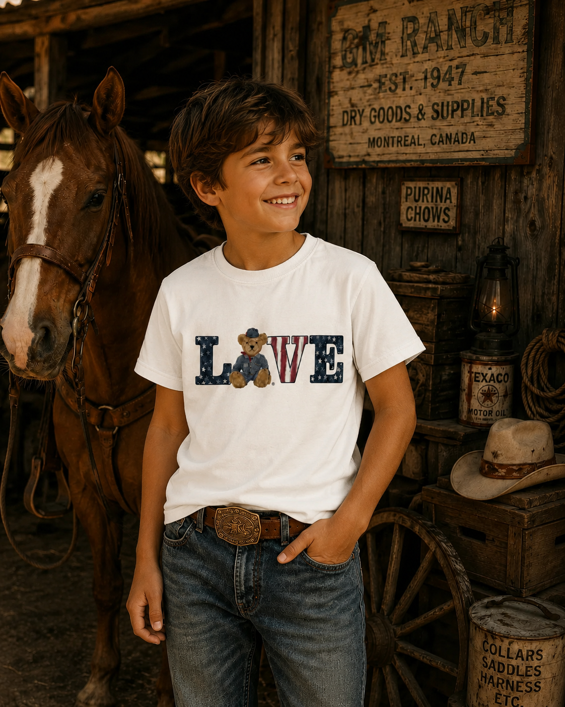 Kids T-Shirt – LOVE Teddy Bear  | Boutique LH Montréal