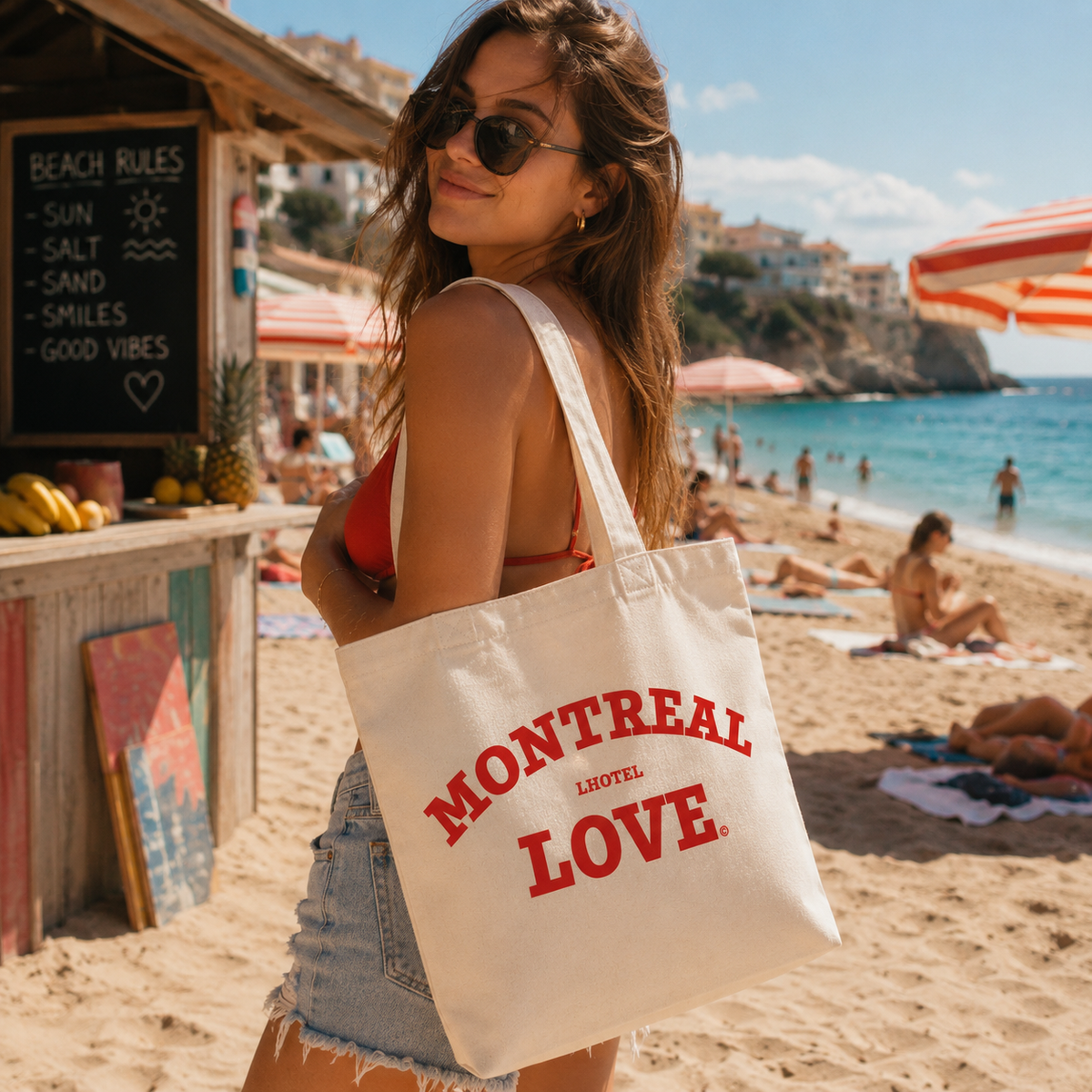 Montreal Love Tote Bag – Natural Canvas | Boutique LH Montréal