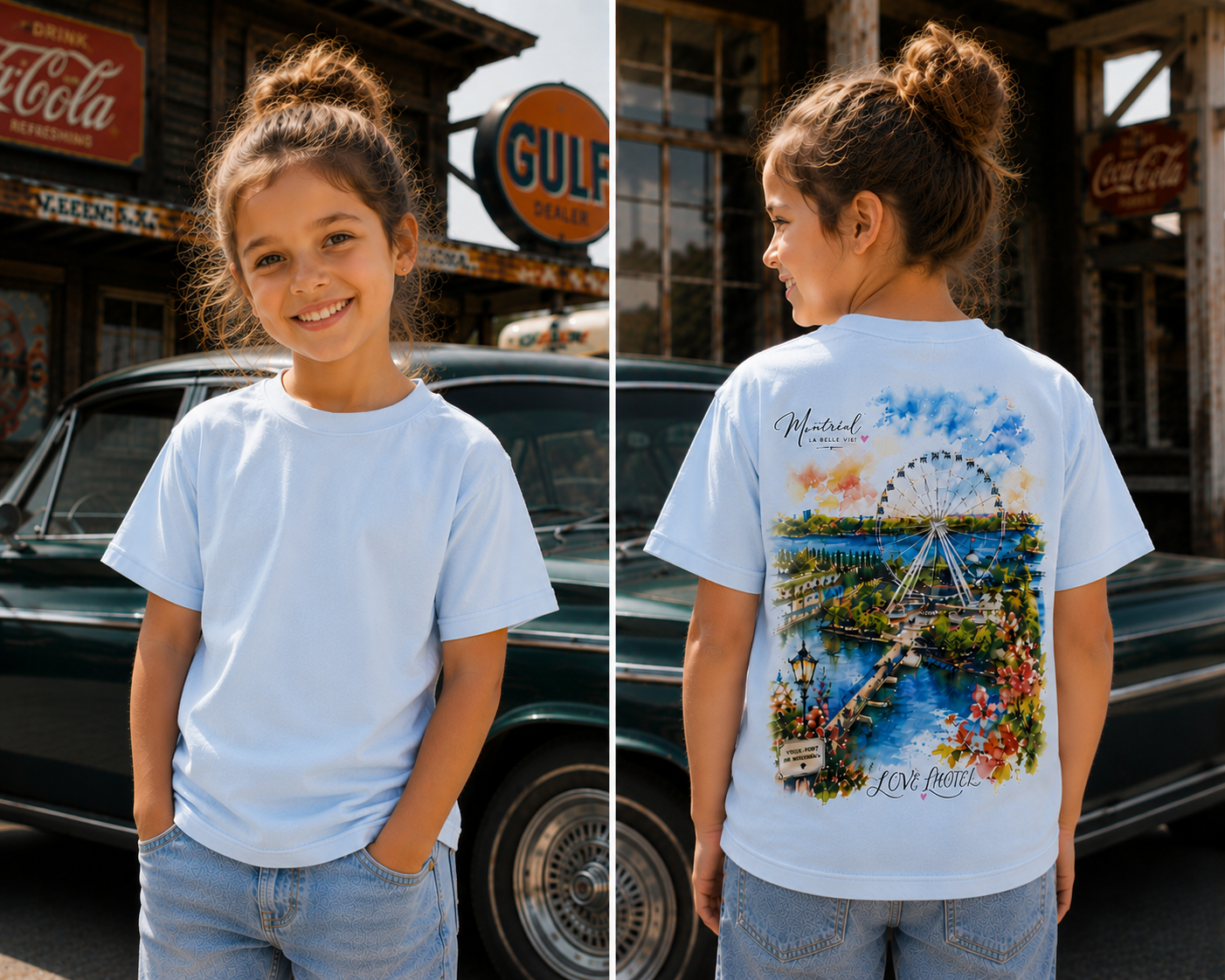 Montréal Ferris Wheel Watercolor Graphic T-Shirt – Kids | Boutique LH Montréal