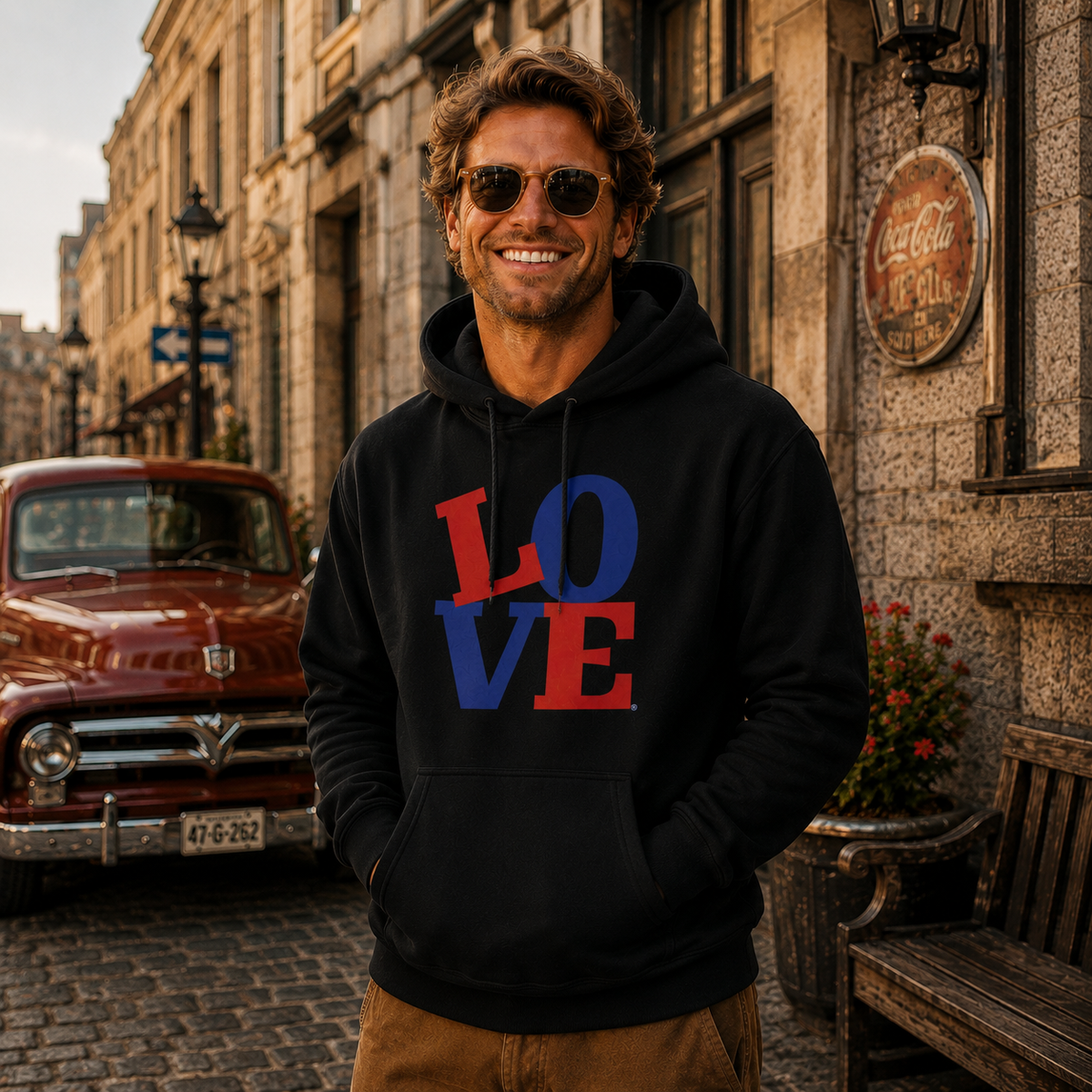 Zoe Unisex Hoodie – Bold LOVE Typography | Boutique LH Montréal