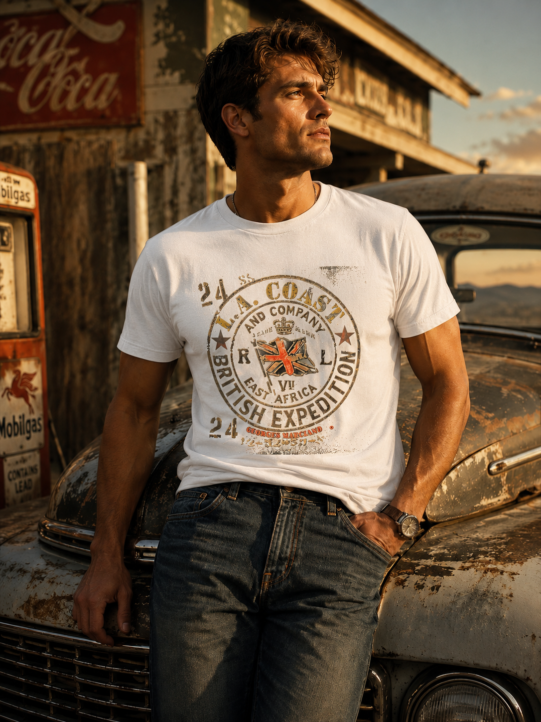 Georges Marciano Collection – British Expedition Graphic T-Shirt | Men Category | Boutique LH Montréal