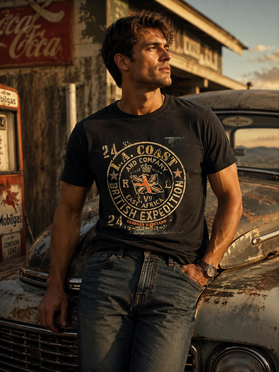Georges Marciano Collection – British Expedition Graphic T-Shirt | Men Category | Boutique LH Montréal
