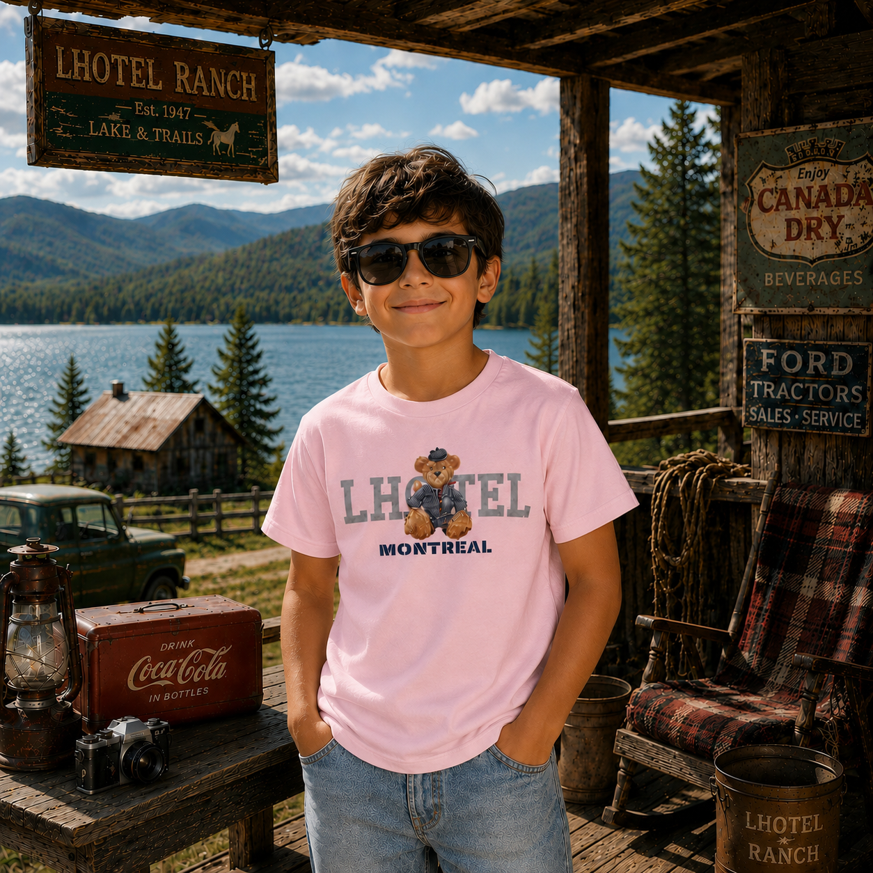 Kids T-Shirt – LHOTEL Montréal Teddy Bear | Boutique LH Montréal