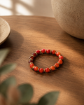 Red Jasper & Coral Stone Beaded Stretch Bracelet | Boutique LH Montréal
