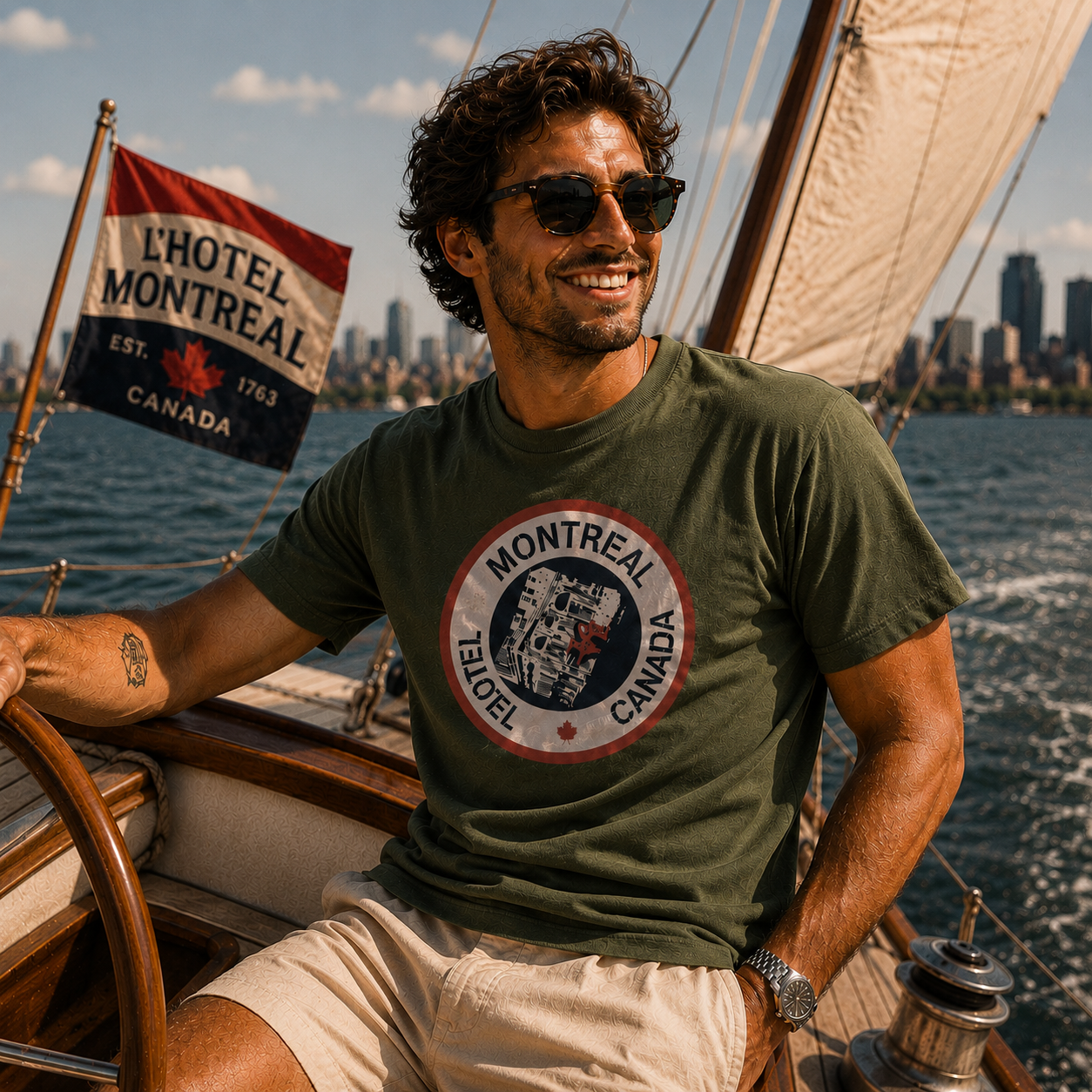 Hotel Montréal Heritage Badge T-Shirt| Boutique LH Montréal