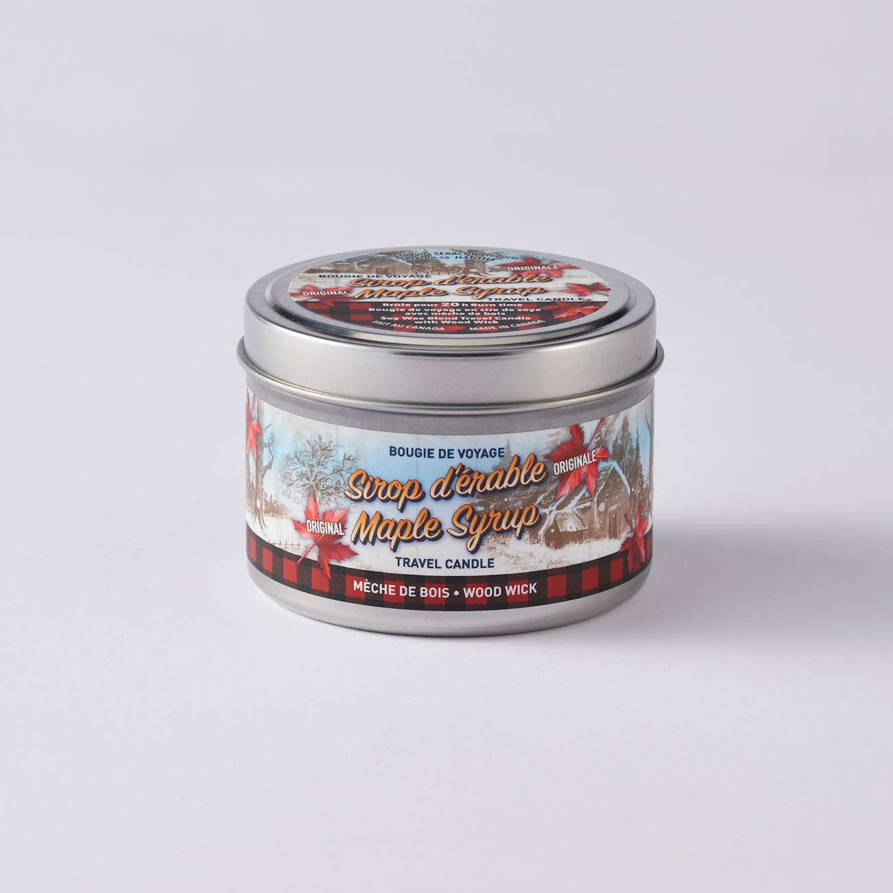 3.5 oz Maple Syrup Travel Candle – Wood Wick Scented Candle | Canadian Inspired Home Fragrance