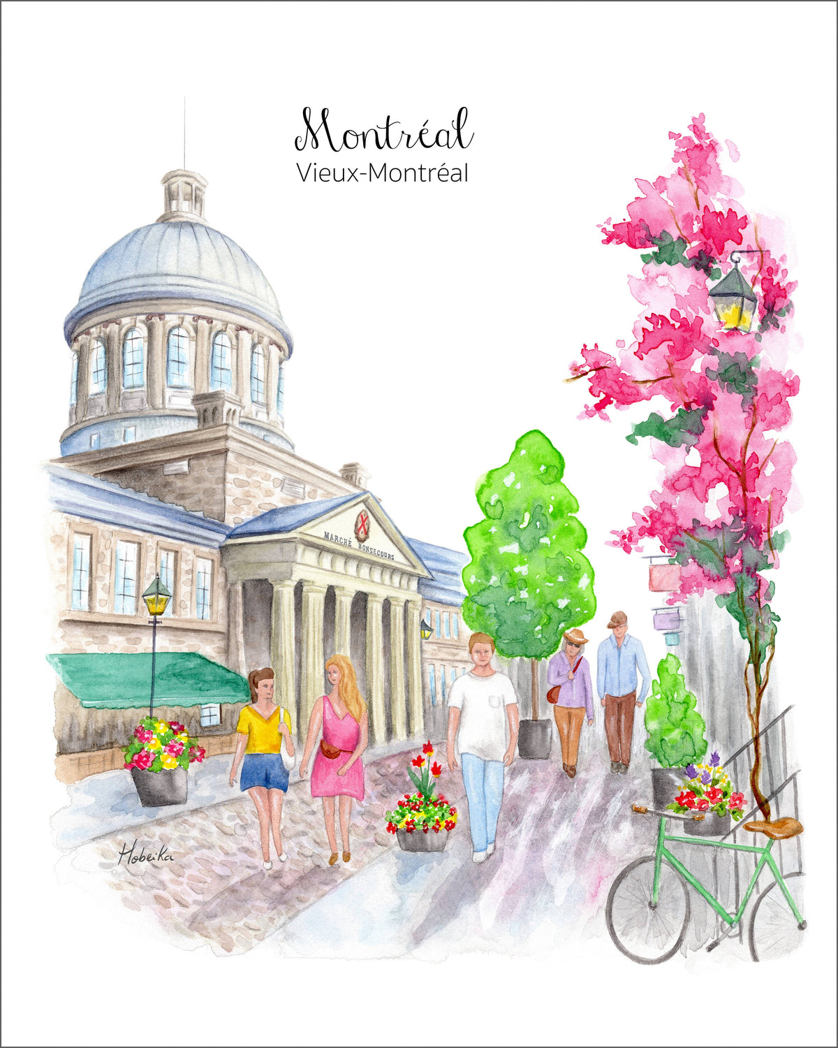 Old Montréal Art Print – 8×10 Illustration | Boutique LH Montréal