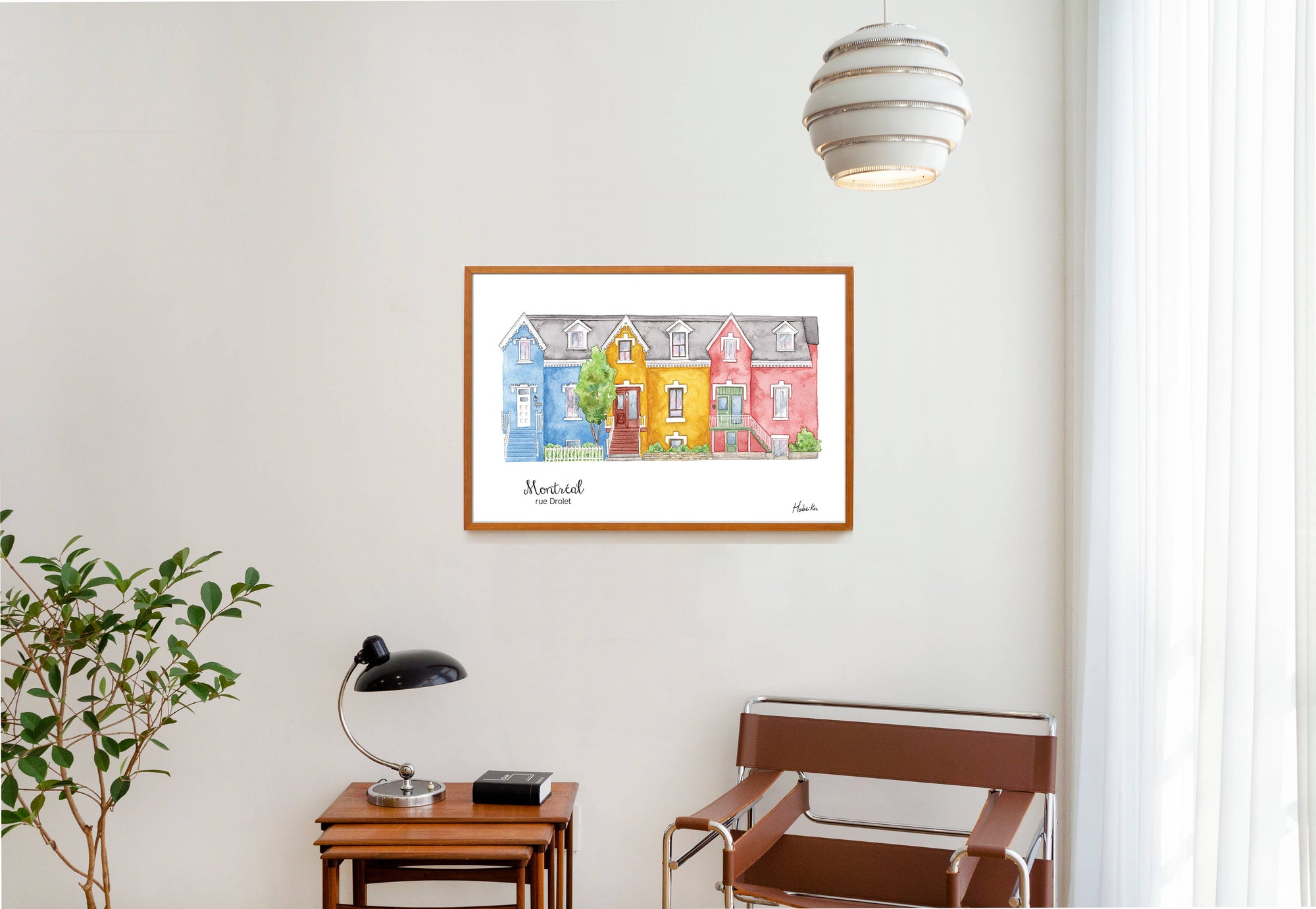 Montréal, rue Drolet, estampe d'art : 20 x 25 cm