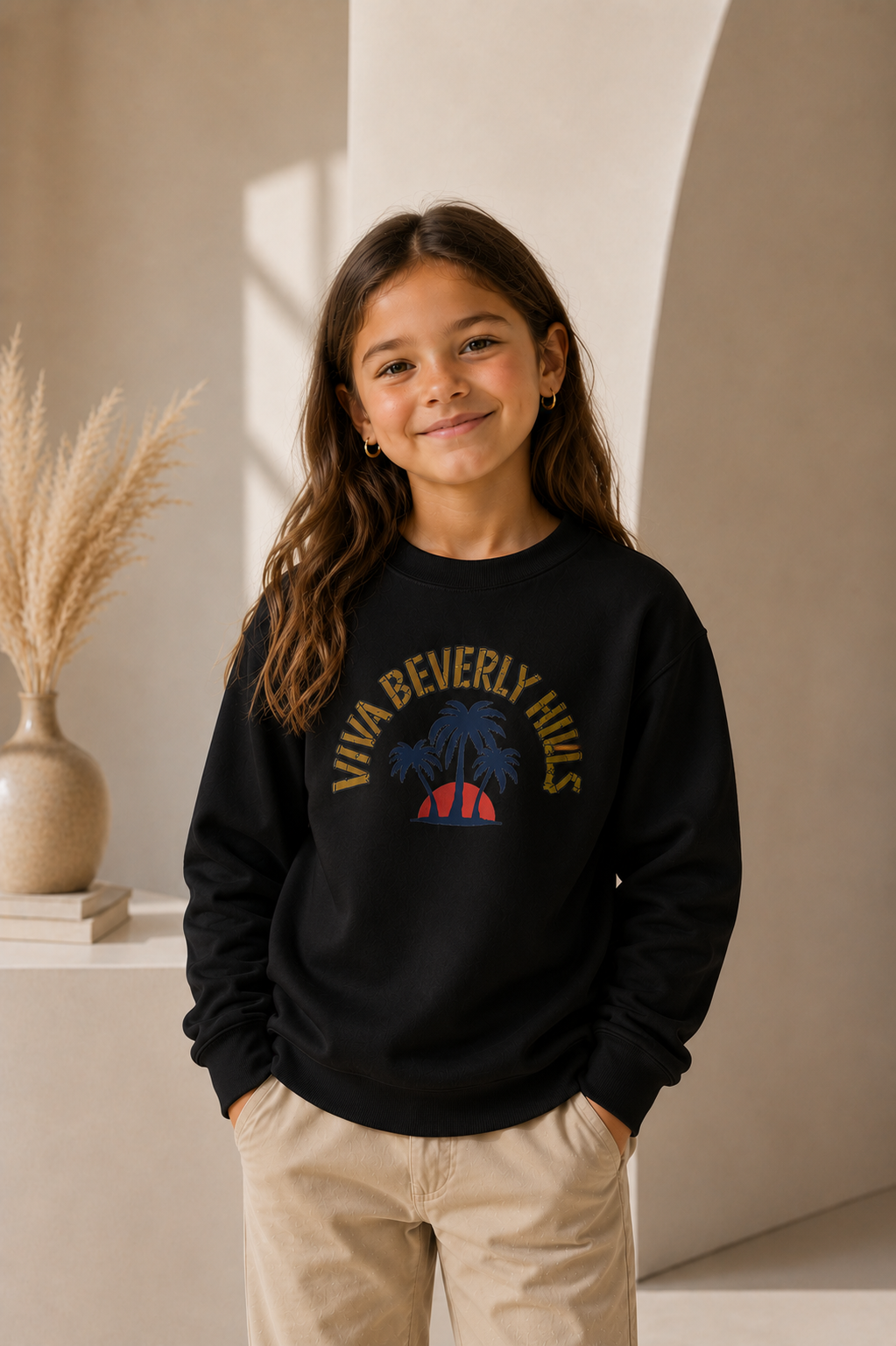 Viva Beverly Hills Palm Sunset Graphic Crewneck Sweatshirt  Category | Girl Kids Category | Boutique LH Montréal
