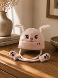 Kids Bunny Knit Winter Beanie – Blush Pink| Boutique LH Montréal