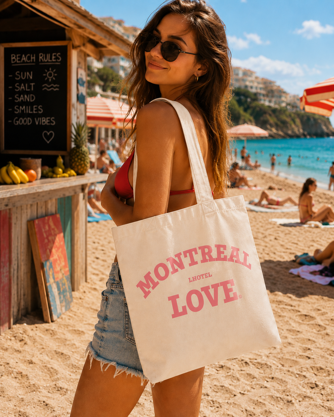 Montreal Love Tote Bag – Natural Canvas | Boutique LH Montréal