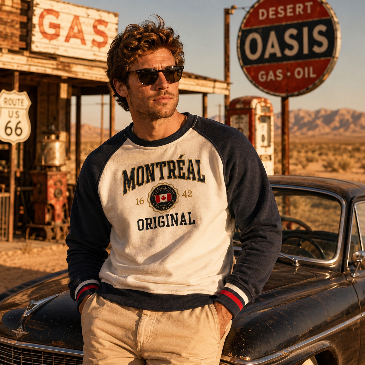 Montréal Original Heritage Crewneck Sweatshirt | Navy & Off-White