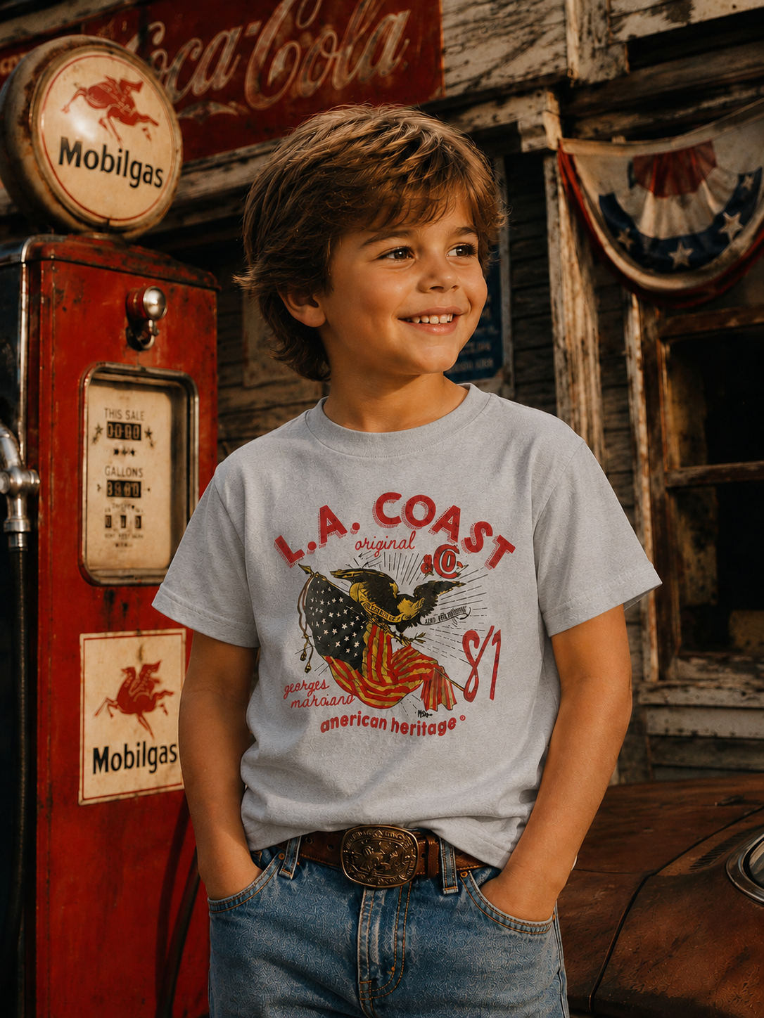 Georges Marciano Collection – L.A. Coast American Heritage Graphic T-Shirt | Boy Kids Category | Boutique LH Montréal