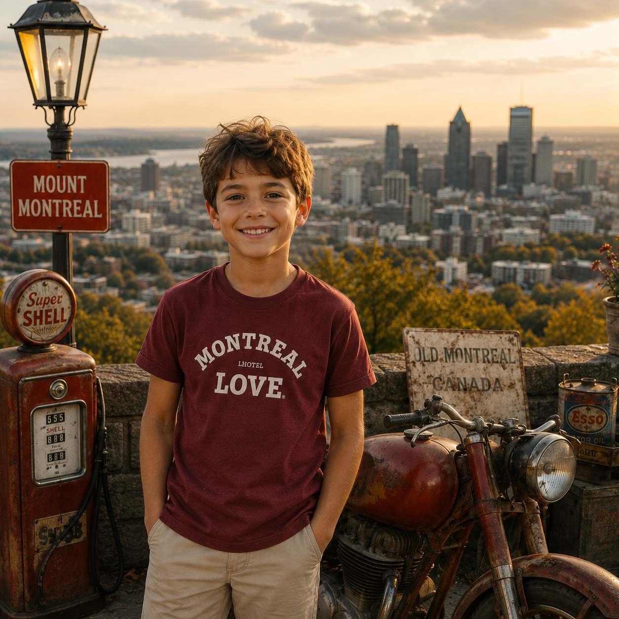 Montréal Love Kids T-Shirt – Maroon | Boutique LH Montréal