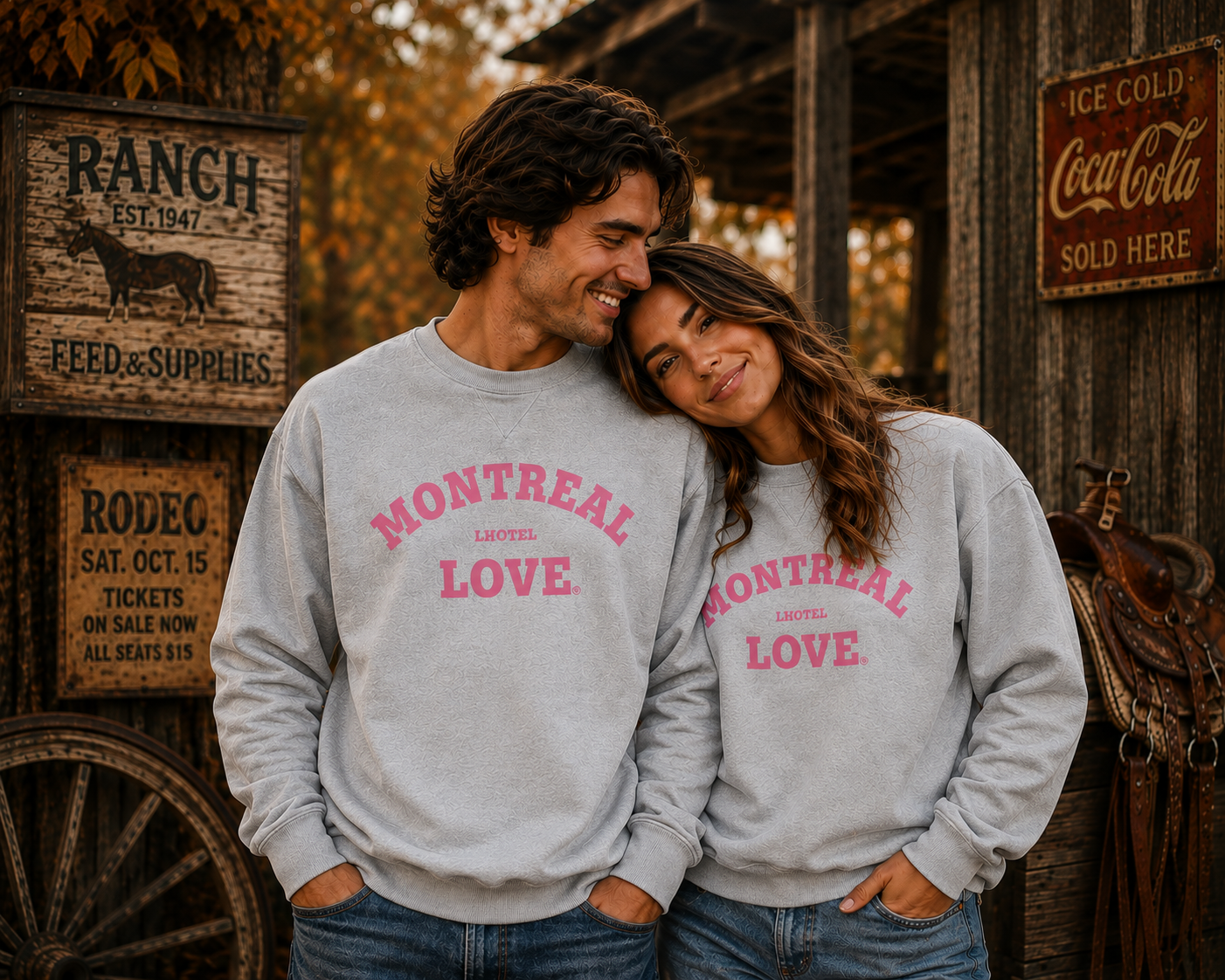 Montréal Love Crewneck Sweatshirt - Pink Logo | Unisex | Boutique LH