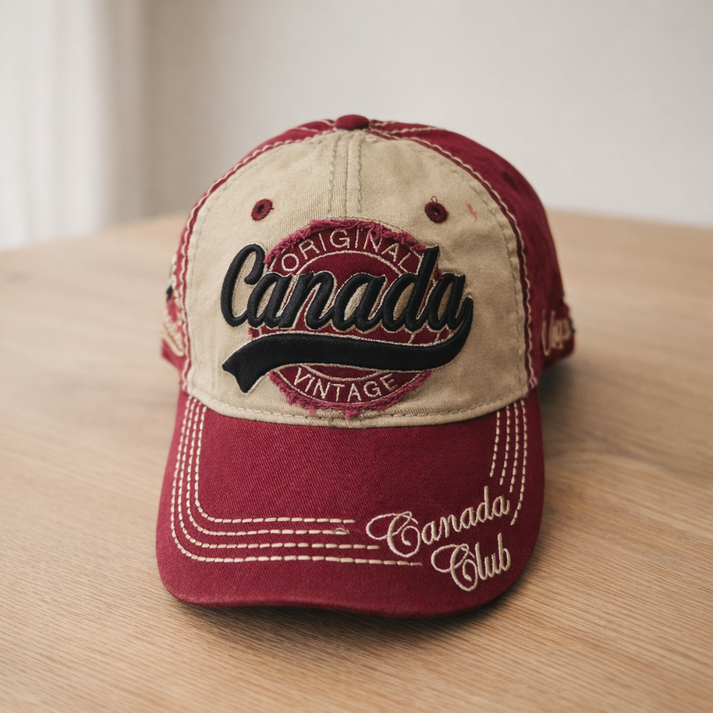 Canada Club Heritage Cap – Burgundy & Cream | Boutique LH Montréal