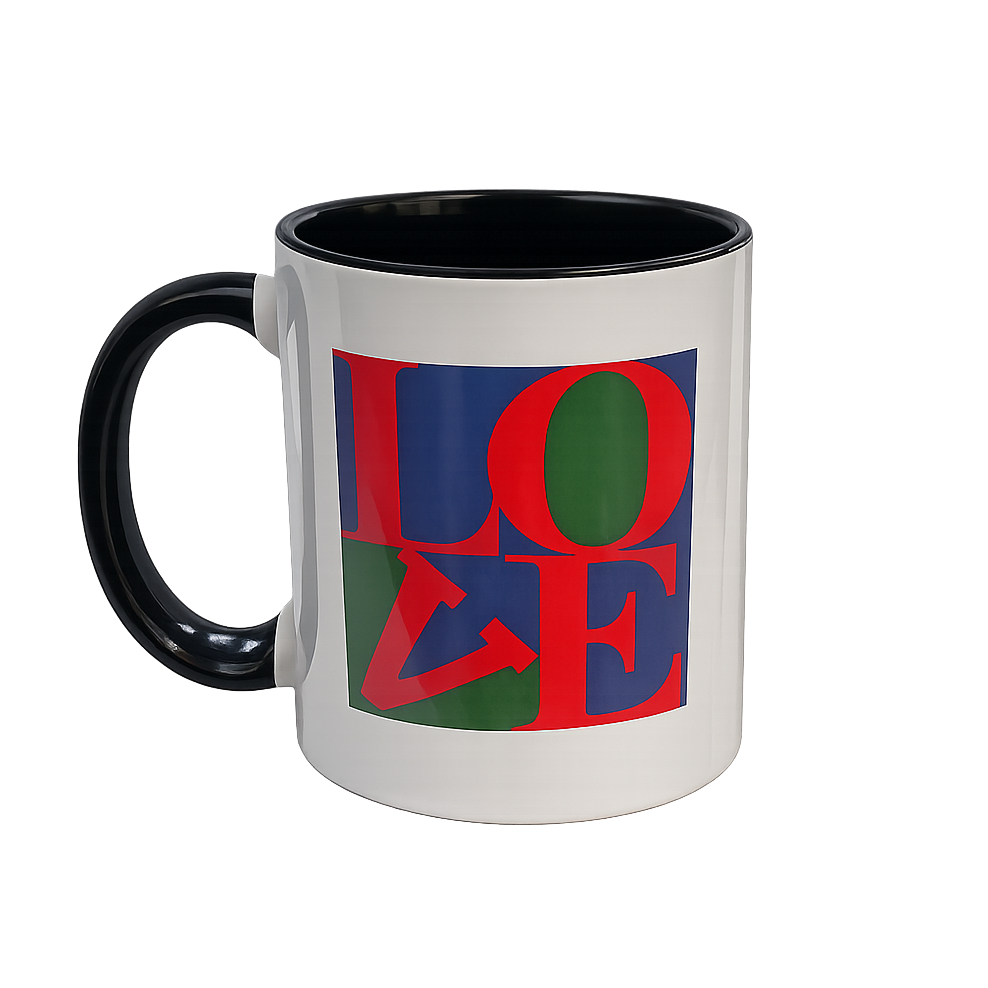 LOVE Pop Art Mug – Robert Indiana Style Black Handle | Boutique LH Montréal
