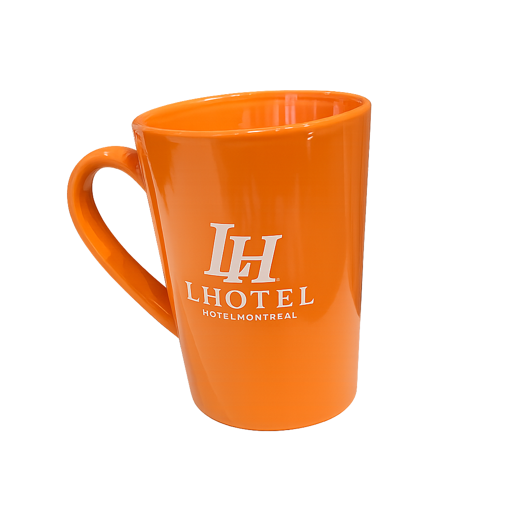 LHotel Montréal Orange Ceramic Mug – Signature Collection | Boutique LH Montréal