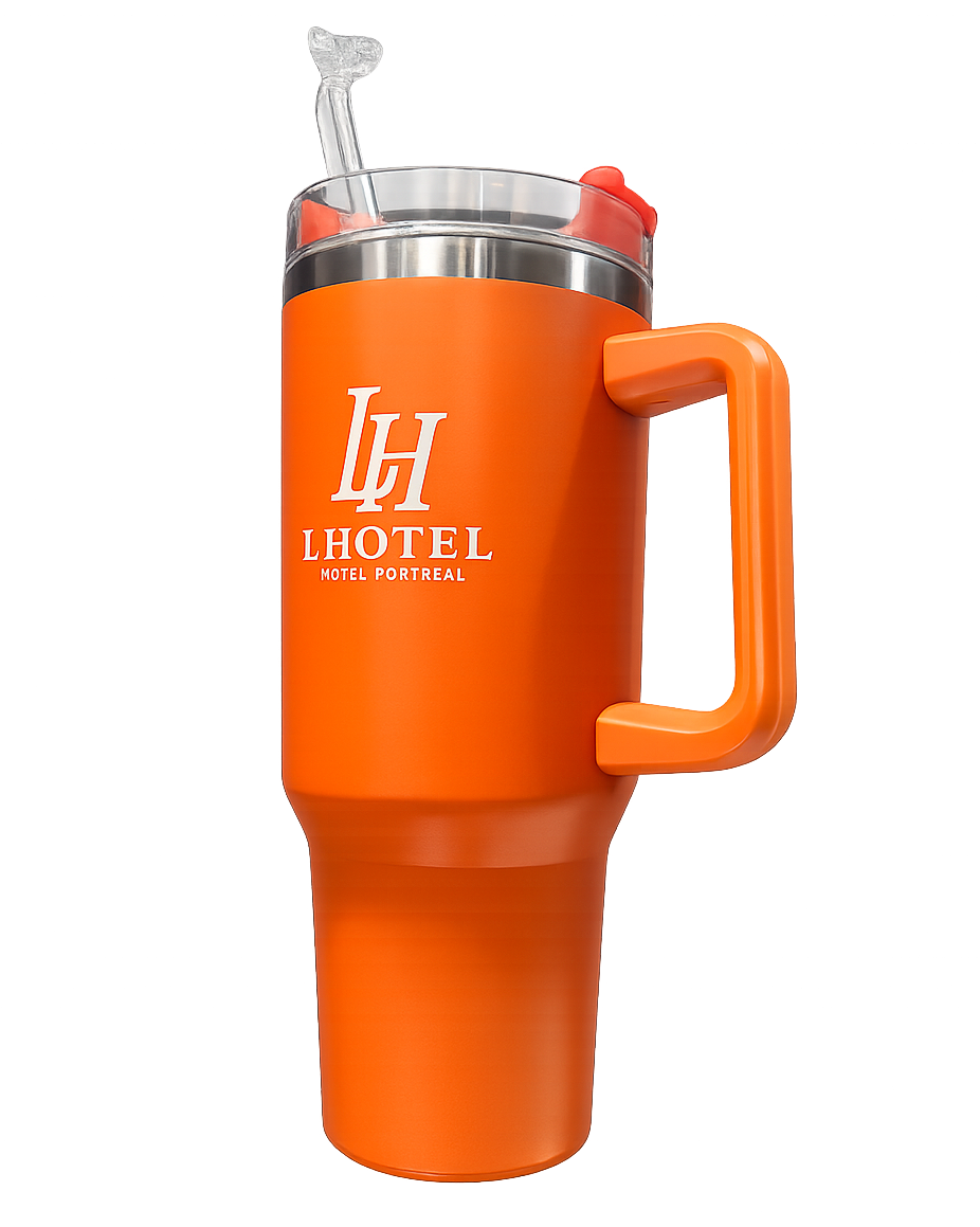 LHotel Montréal Orange Insulated Travel Mug – Signature Collection | Boutique LH Montréal