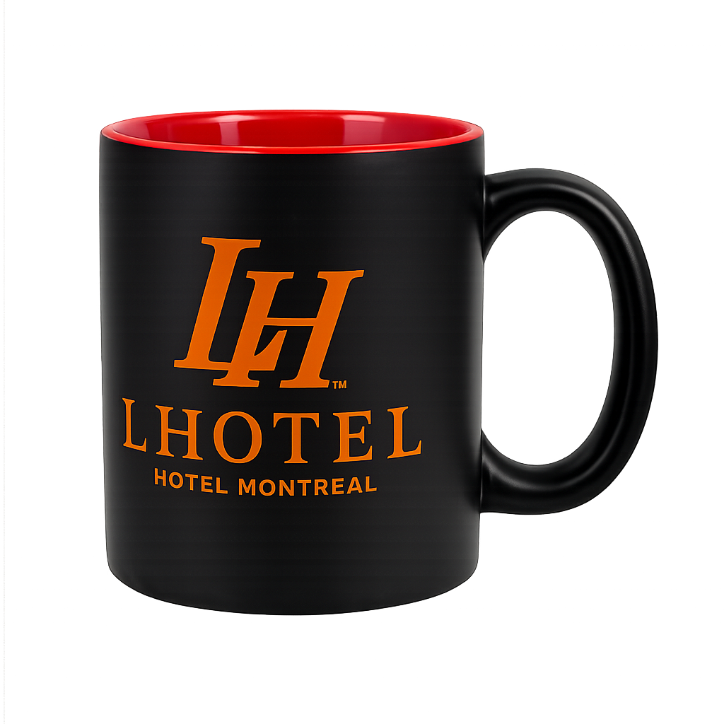 LHotel Montréal Black Ceramic Mug – Signature Collection | Boutique LH Montréal