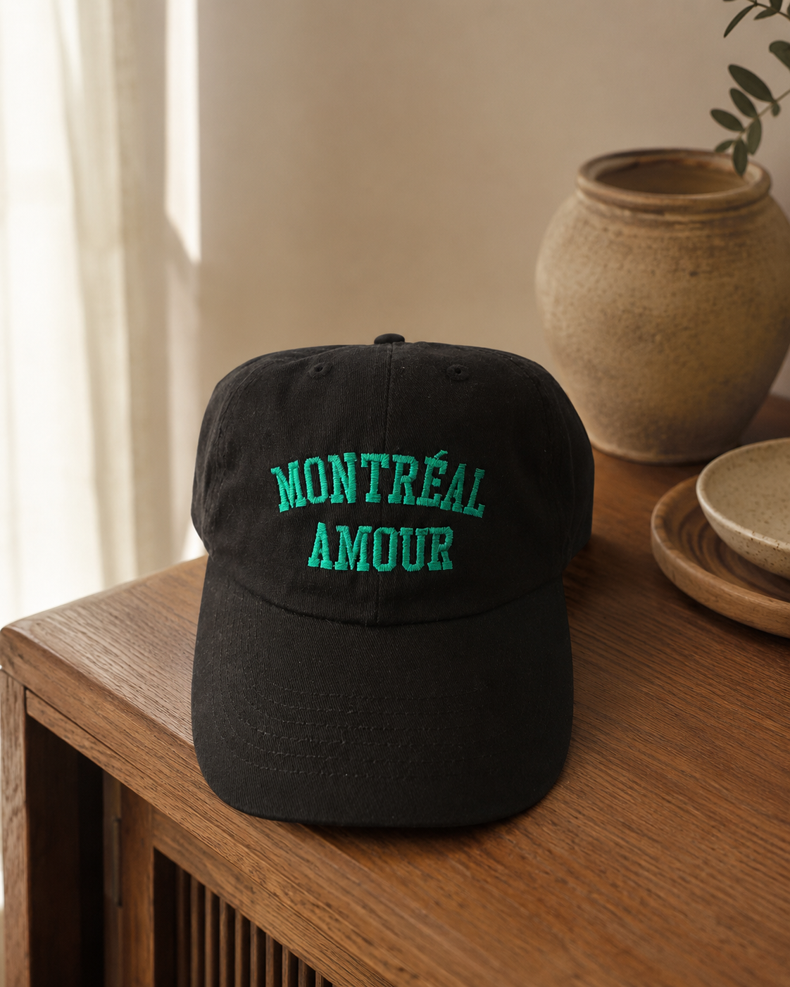 Montreal Amour Cap – Blush Pink Embroidered Cotton Dad Hat | Boutique LH Montréal