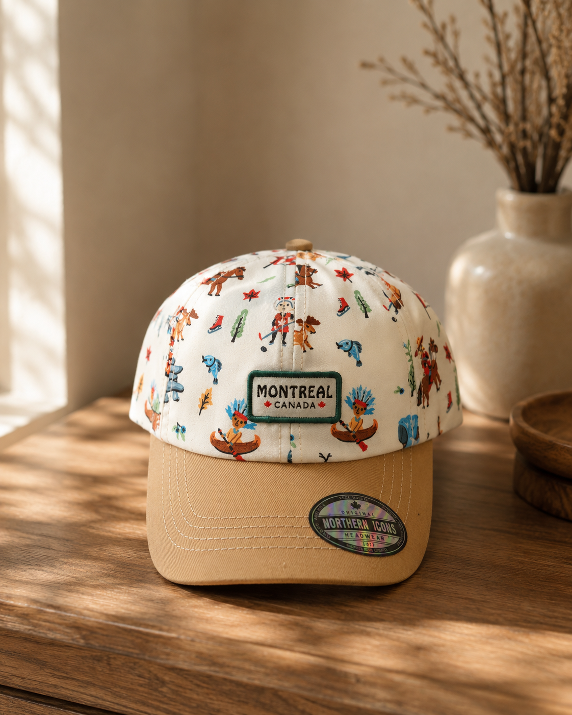 Kids Montreal Canada Adventure Cap – Natural Print Edition | Boutique LH Montréal