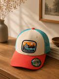 Kids Montreal Skyline Trucker Cap – Coral & Teal Edition | Boutique LH Montréal