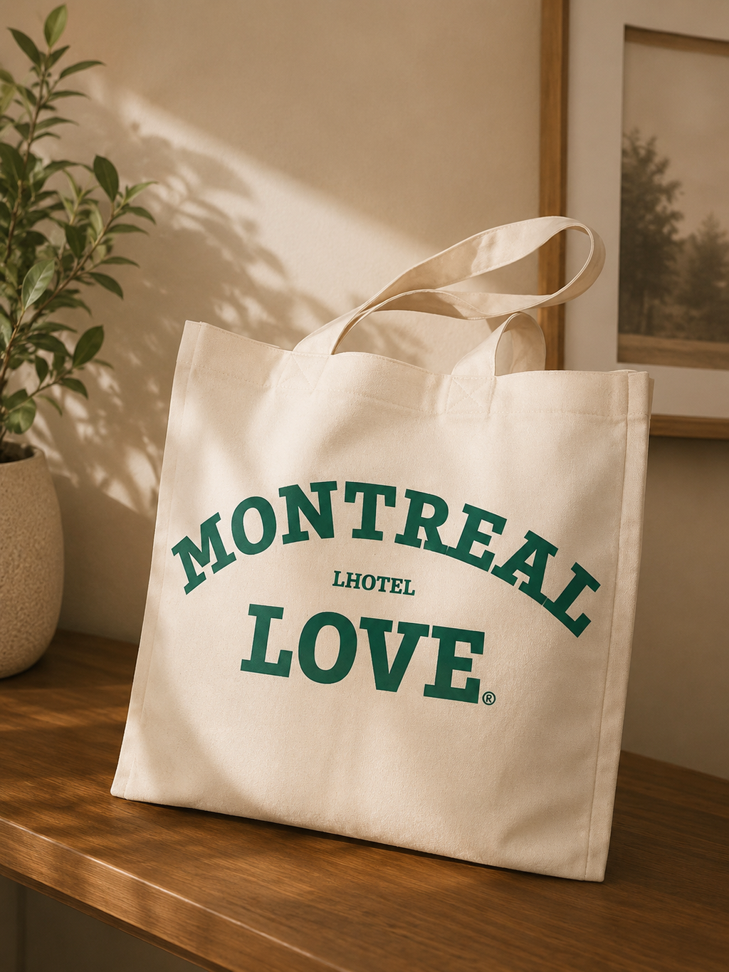 Montreal Love Tote Bag – Natural Canvas | Boutique LH Montréal