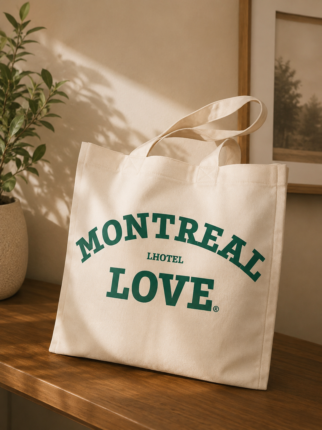 Montreal Love Tote Bag – Natural Canvas | Boutique LH Montréal