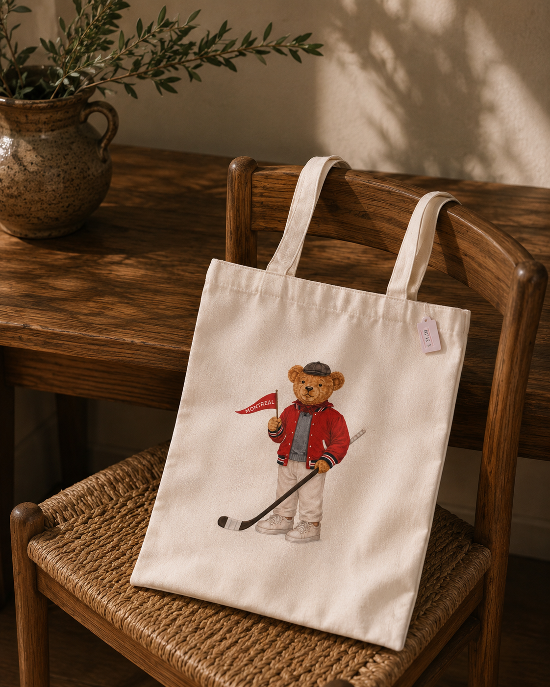 Montreal Teddy Hockey Tote Bag | Boutique LH Montréal