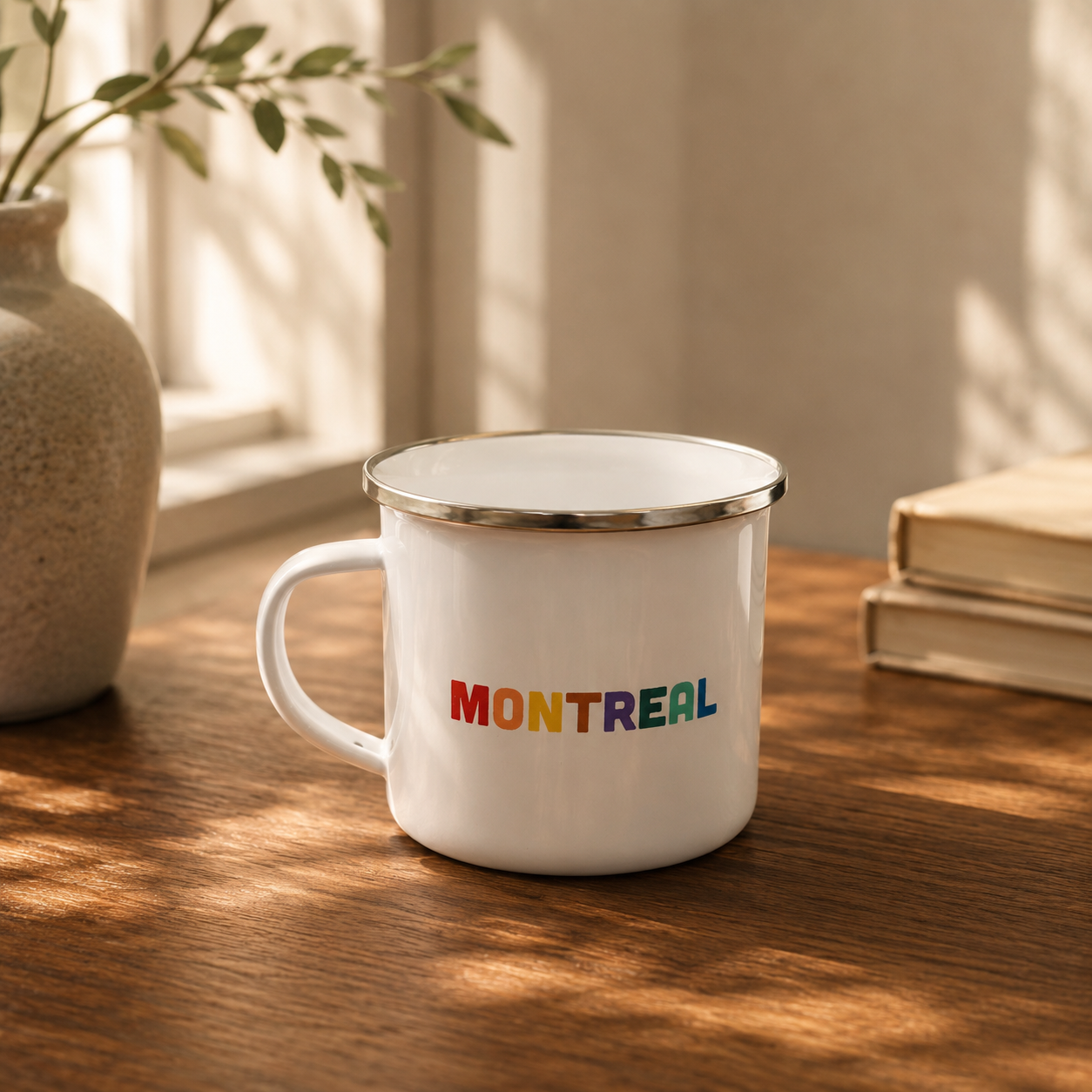 Montreal Rainbow Enamel Camp Mug | Boutique LH Montréal