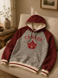 Canada Heritage Colorblock Hoodie – Gray & Red | Boutique LH Montréal