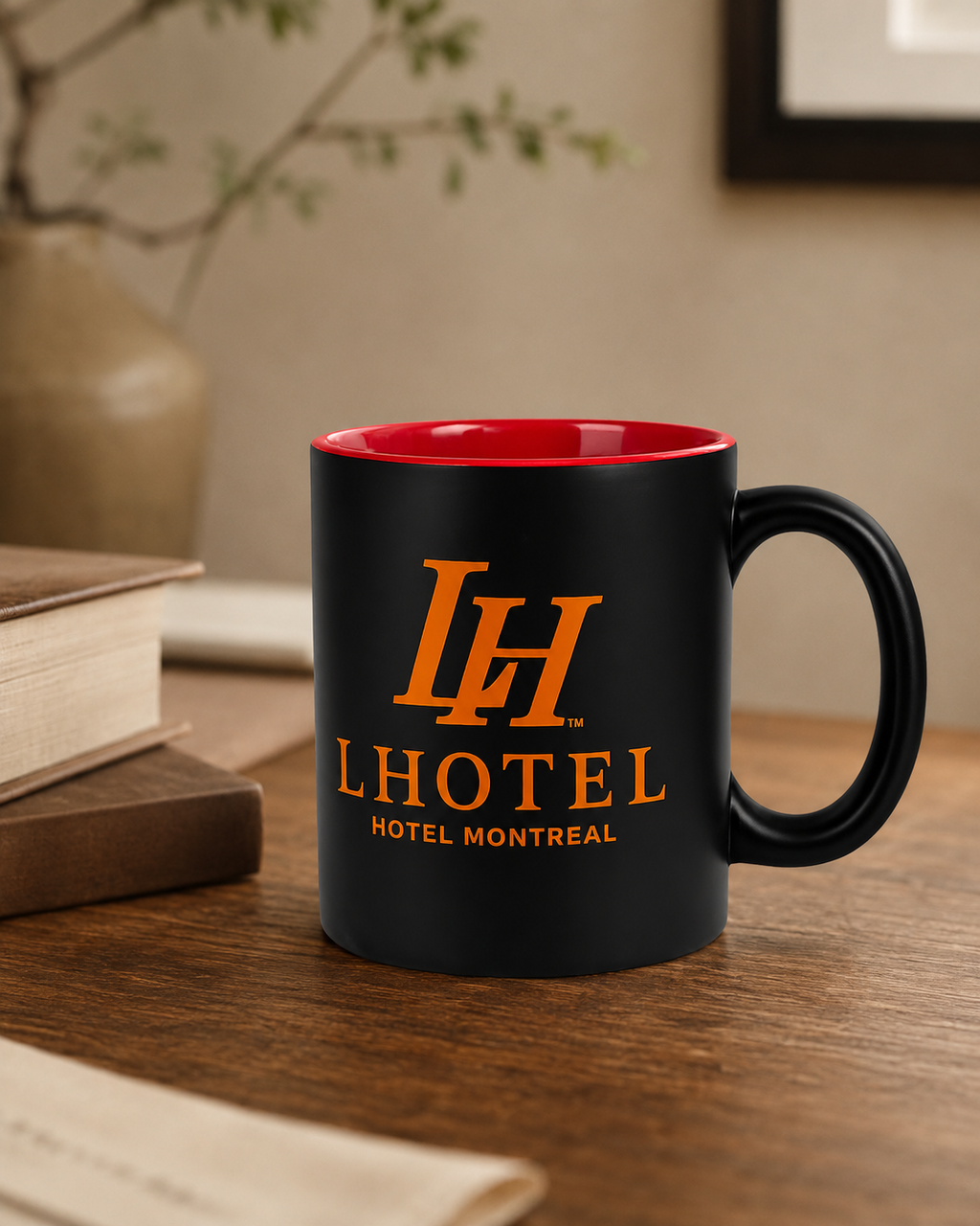 LHotel Montréal Black Ceramic Mug – Signature Collection | Boutique LH Montréal