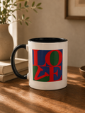 LOVE Pop Art Mug – Robert Indiana Style Black Handle | Boutique LH Montréal