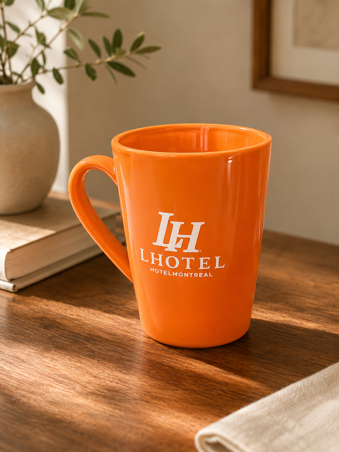 LHotel Montréal Orange Ceramic Mug – Signature Collection | Boutique LH Montréal