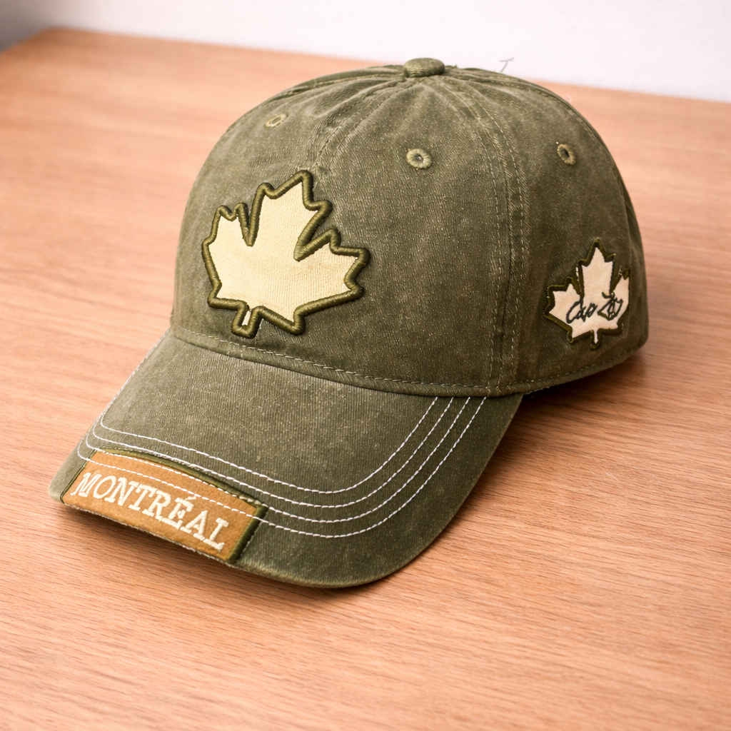 Canada Maple Leaf Cap – Olive Distressed | Boutique LH Montréal