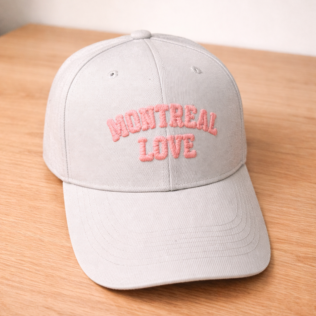Montréal Love Puff Print Cap – Silver Grey | Boutique LH Montréal