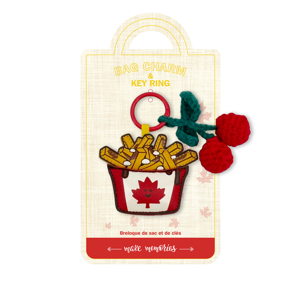 Porte-clés pendentif frites feuille d'érable canadienne