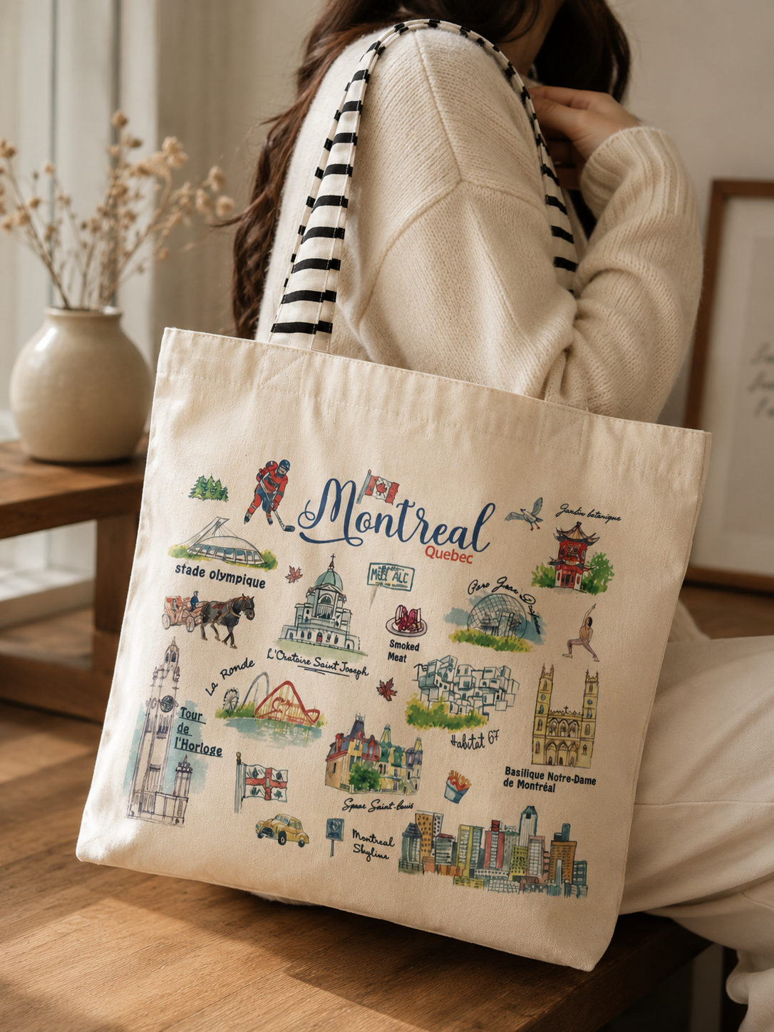 Montréal Landmarks Canvas Tote Bag | Boutique LH Montréal