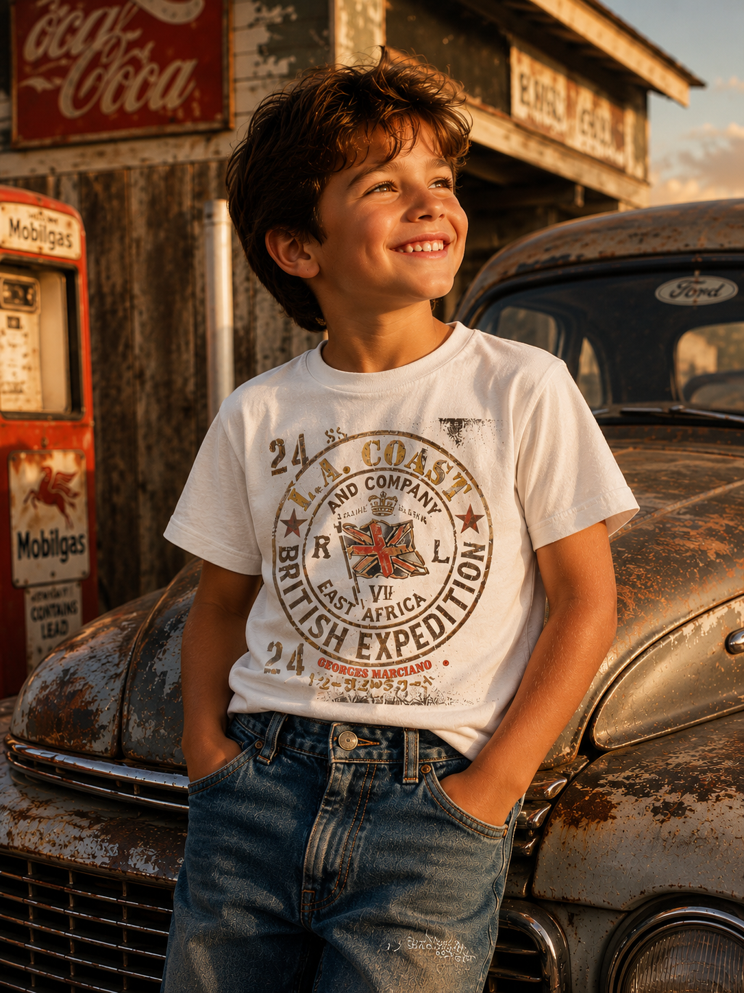 Georges Marciano Collection – British Expedition Graphic T-Shirt | Boy Kids Category | Boutique LH Montréal