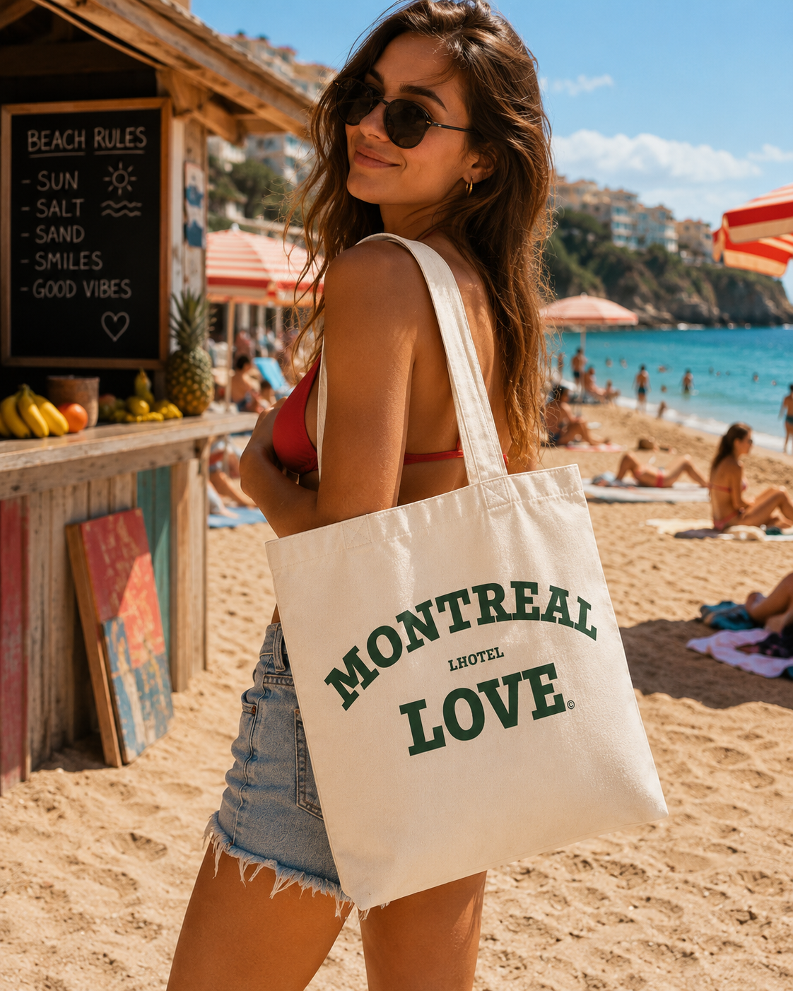 Montreal Love Tote Bag – Natural Canvas | Boutique LH Montréal