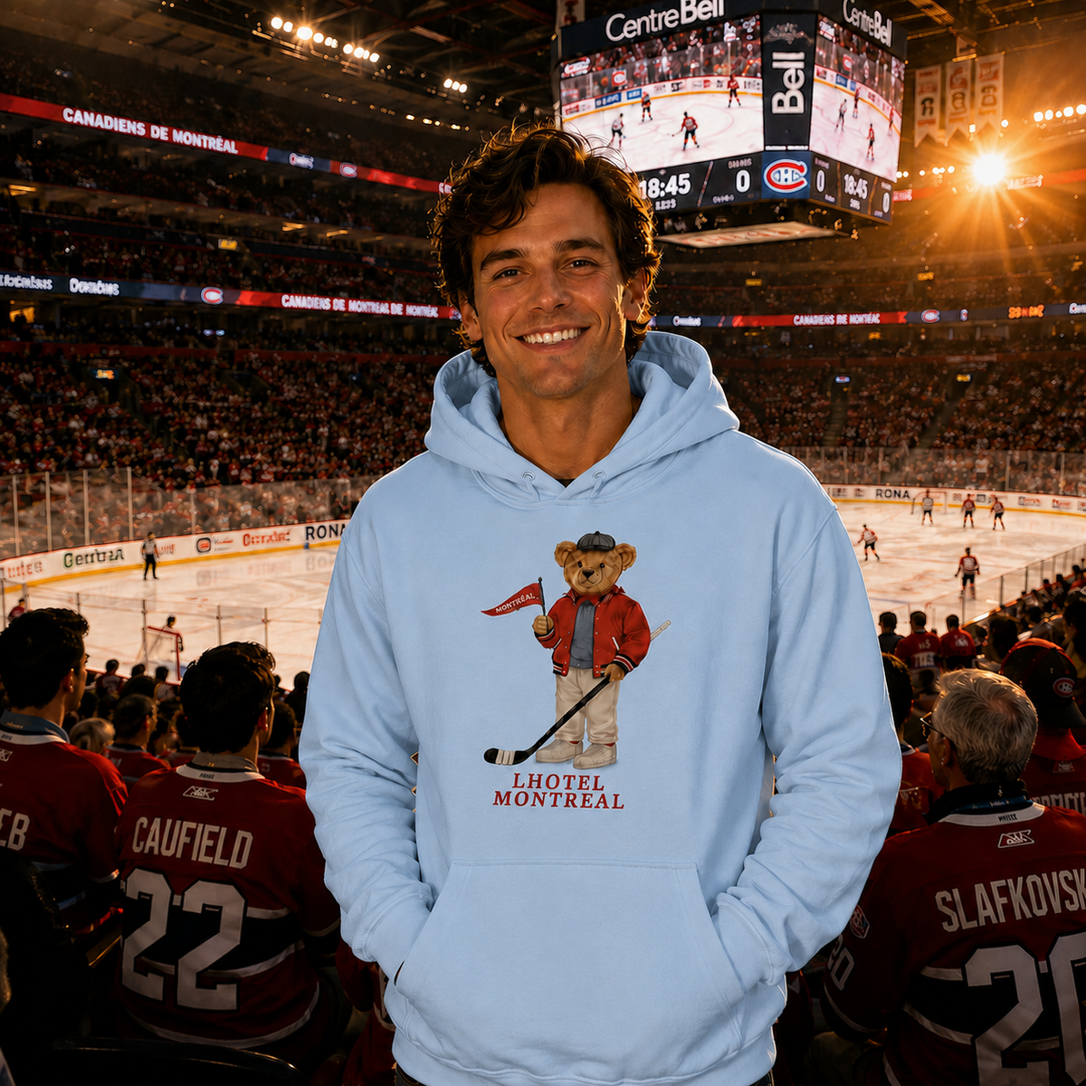 Teddy Bear Montréal Hoodie – LHotel Souvenir Unisex Sweatshirt | Boutique LH Montréal