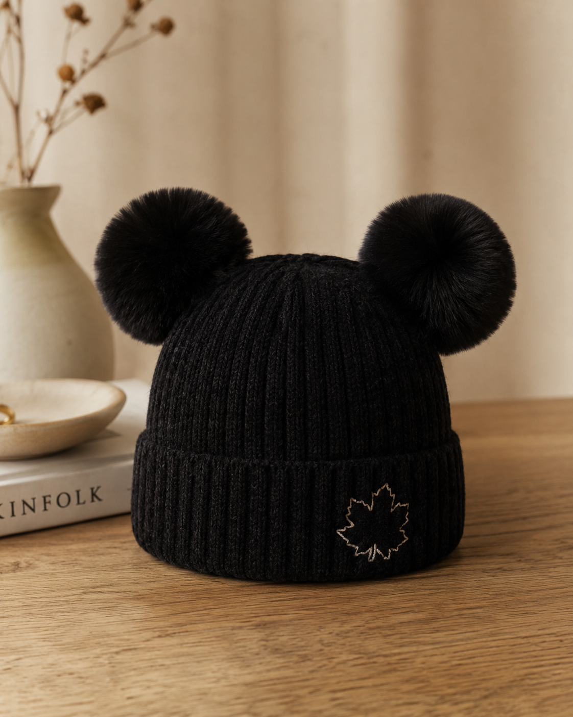 Mouse Ears Maple Leaf Beanie – Kids | Boutique LH Montréal
