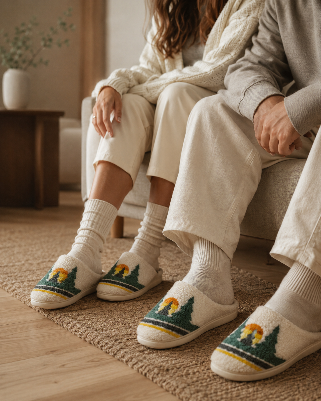 Canadian Wilderness Plush Sherpa Slippers | Boutique LH Montréal