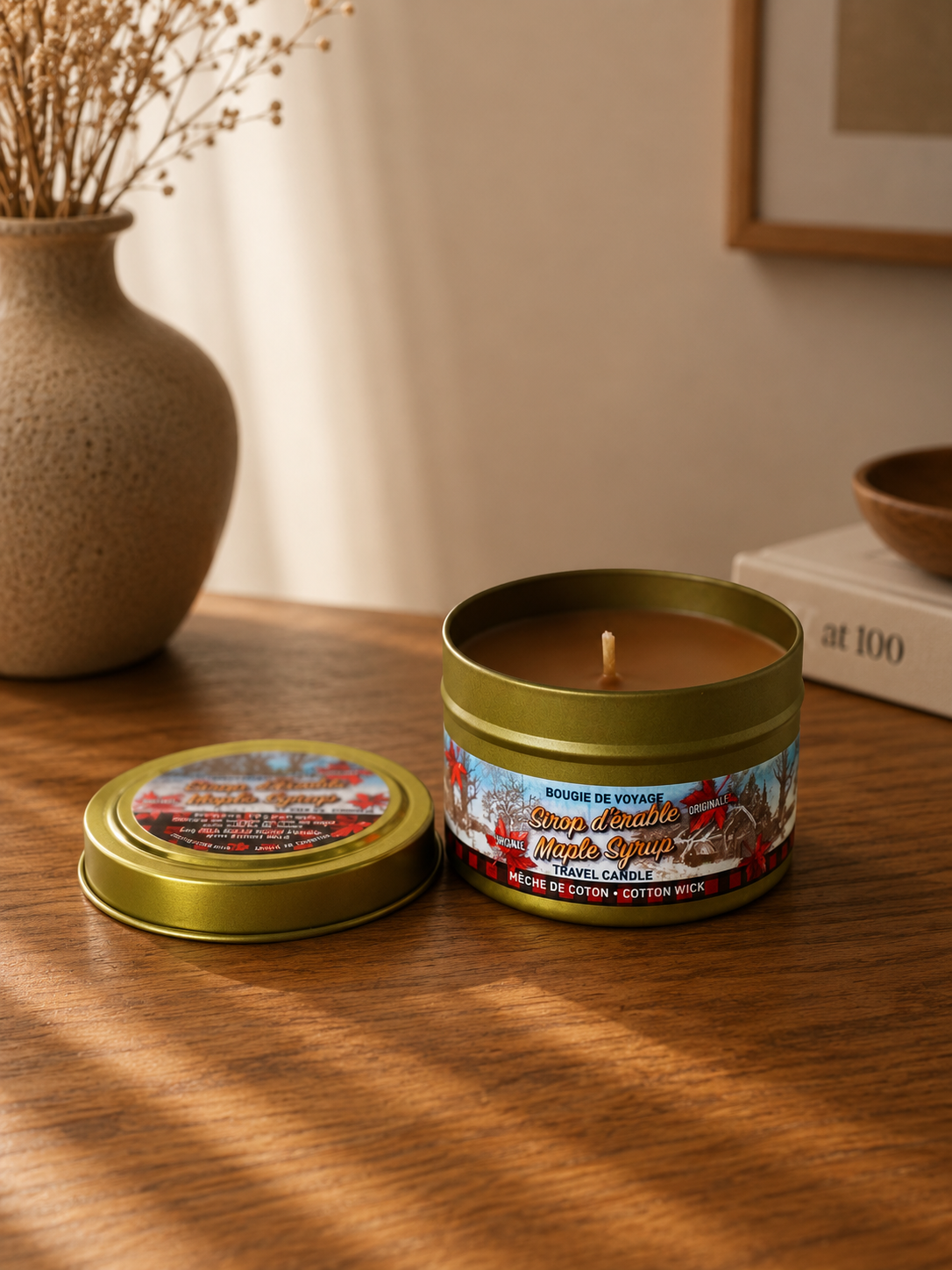 3.5 oz Maple Syrup Cotton Wick Travel Candle – Canadian Inspired | Boutique LH Montréal