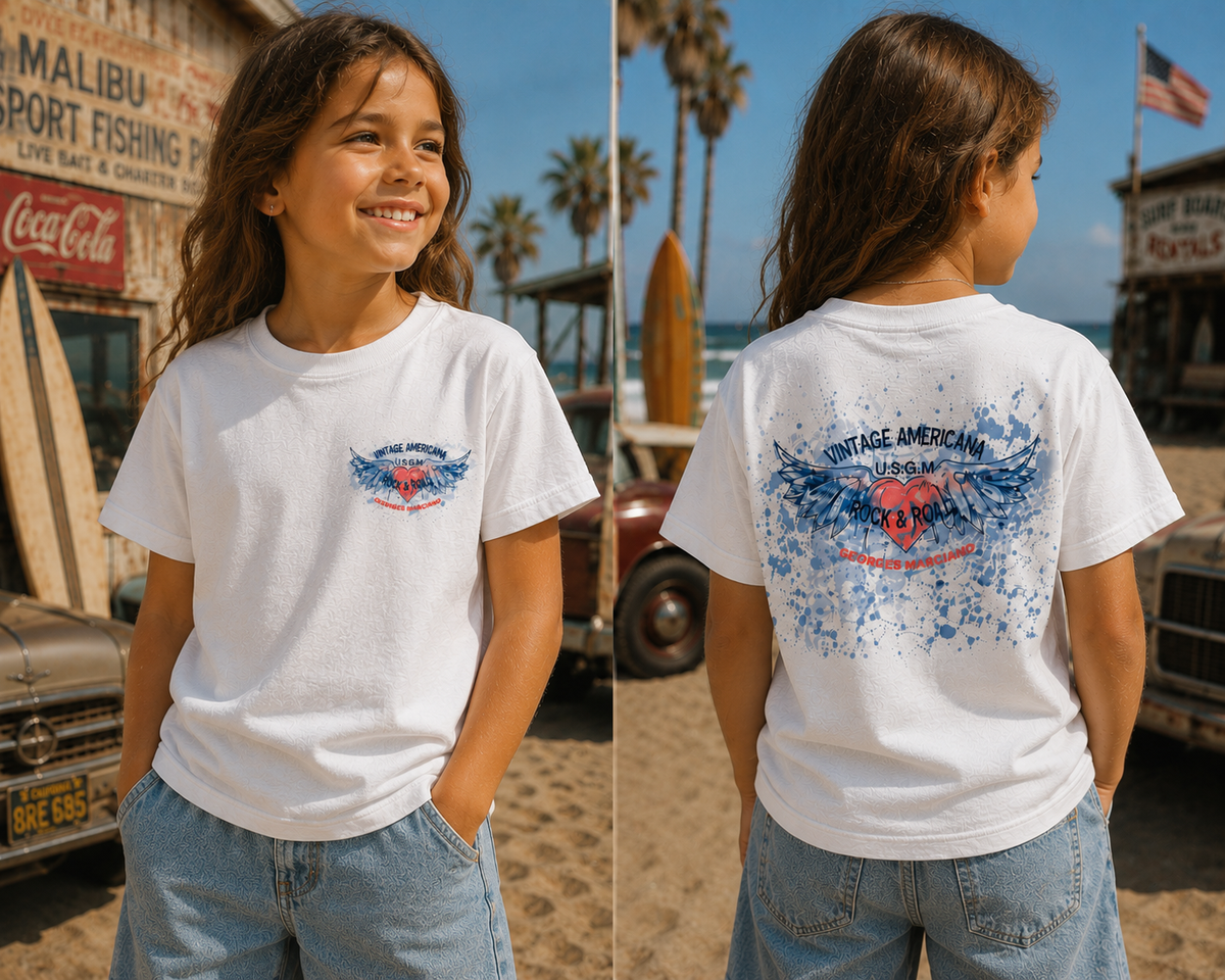 Vintage Americana Wings Graphic T-Shirt | Girl Kids Category | Boutique LH Montréal