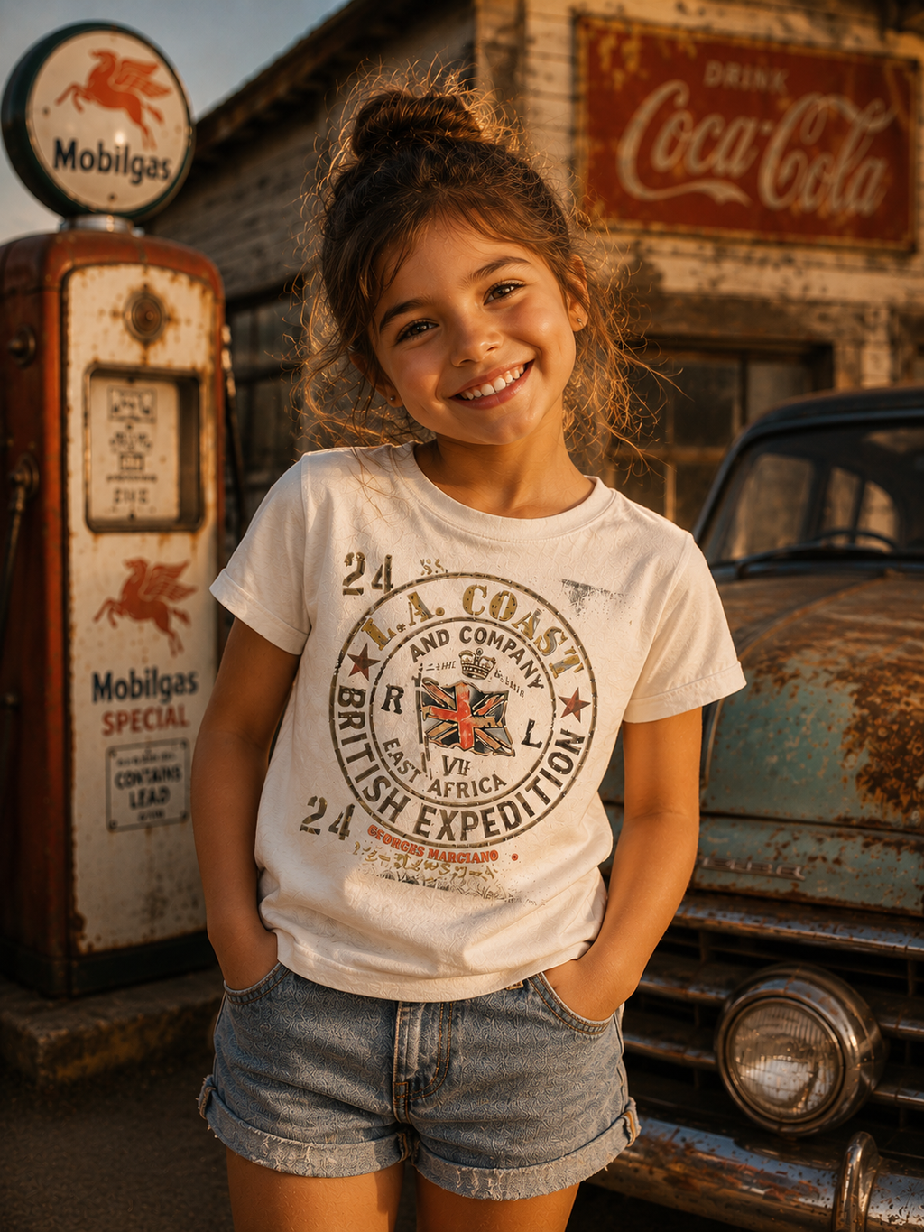Georges Marciano Collection – British Expedition Graphic T-Shirt | Girl Kids Category | Boutique LH Montréal