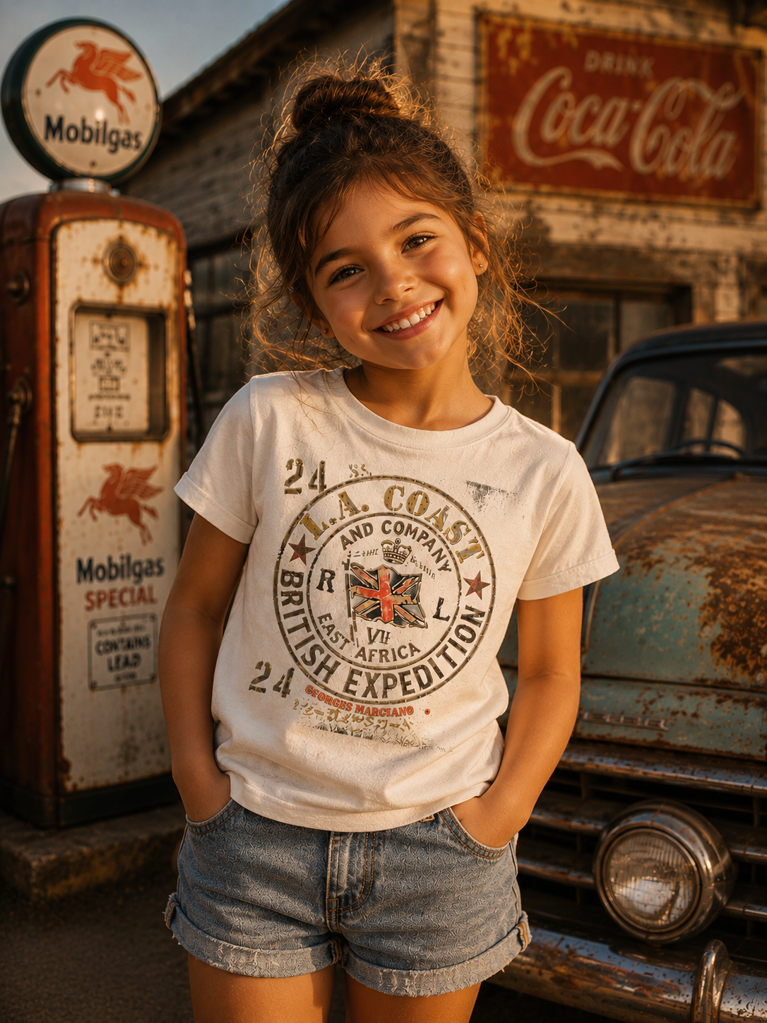 Georges Marciano Collection – British Expedition Graphic T-Shirt | Girl Kids Category | Boutique LH Montréal