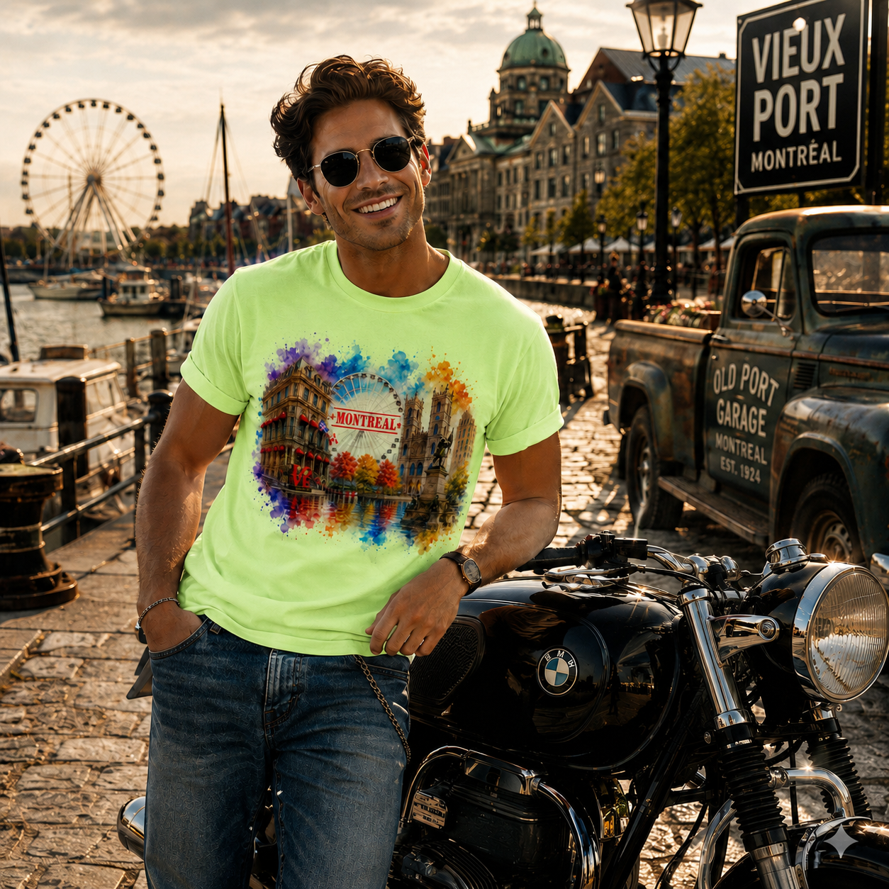 Montréal Aquarelle T-Shirt – Cityscape Art Souvenir | Boutique LH Montréal