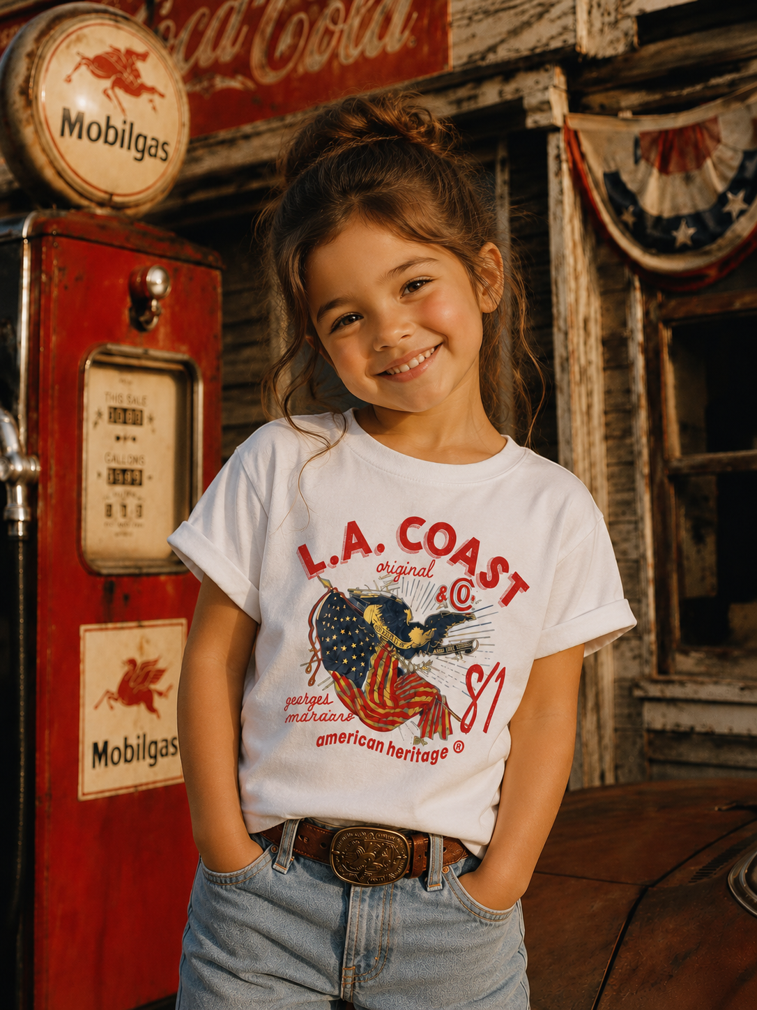 Georges Marciano Collection – L.A. Coast American Heritage Graphic T-Shirt | Girl Kids Category | Boutique LH Montréal